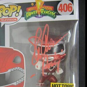 Steve Cardenas signed Funko POP! Power Rangers Red Ranger Metallic #406 w/COA